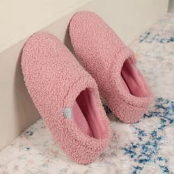plush teddy fleece memory foam slippers for women cozy lightweight house shoes