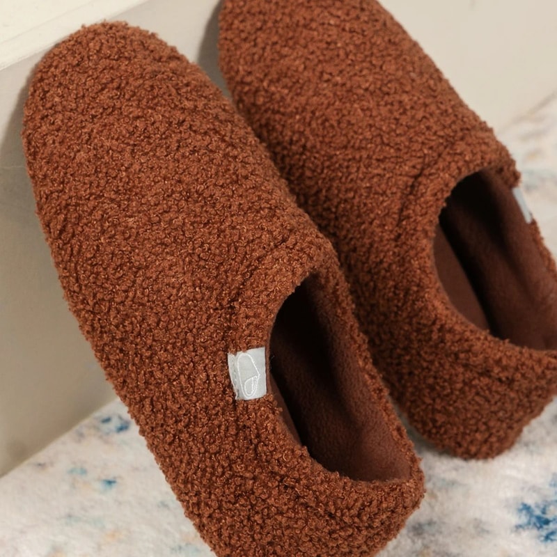 Plush Teddy Fleece Memory Foam Slippers For Women Cozy Lightweight House Shoes 10