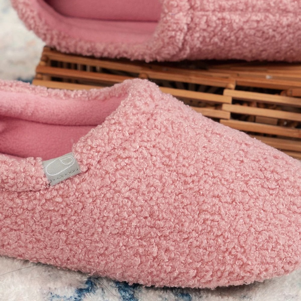 Plush Teddy Fleece Memory Foam Slippers For Women Cozy Lightweight House Shoes 4