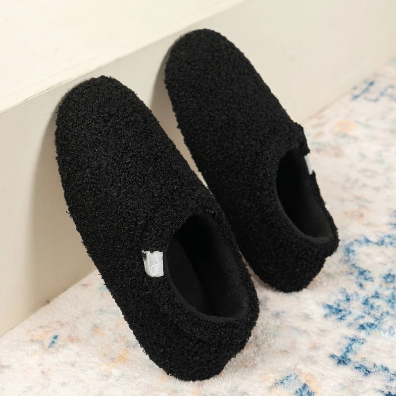 Plush Teddy Fleece Memory Foam Slippers For Women Cozy Lightweight House Shoes 6
