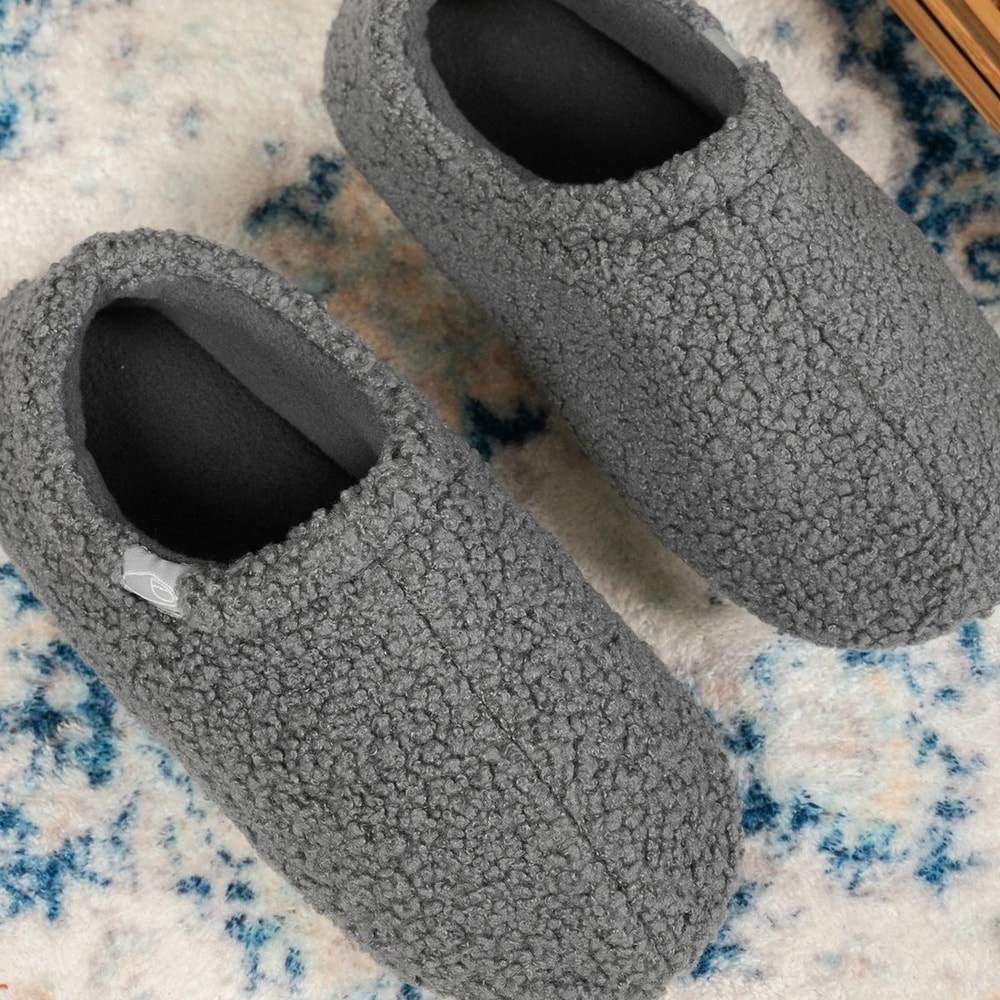 Plush Teddy Fleece Memory Foam Slippers For Women Cozy Lightweight House Shoes 7