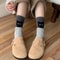 Autumn Winter Peekaboo Cat Mid Calf Socks Cute Warm Kawaii Cartoon Cotton Sleep Socks 9