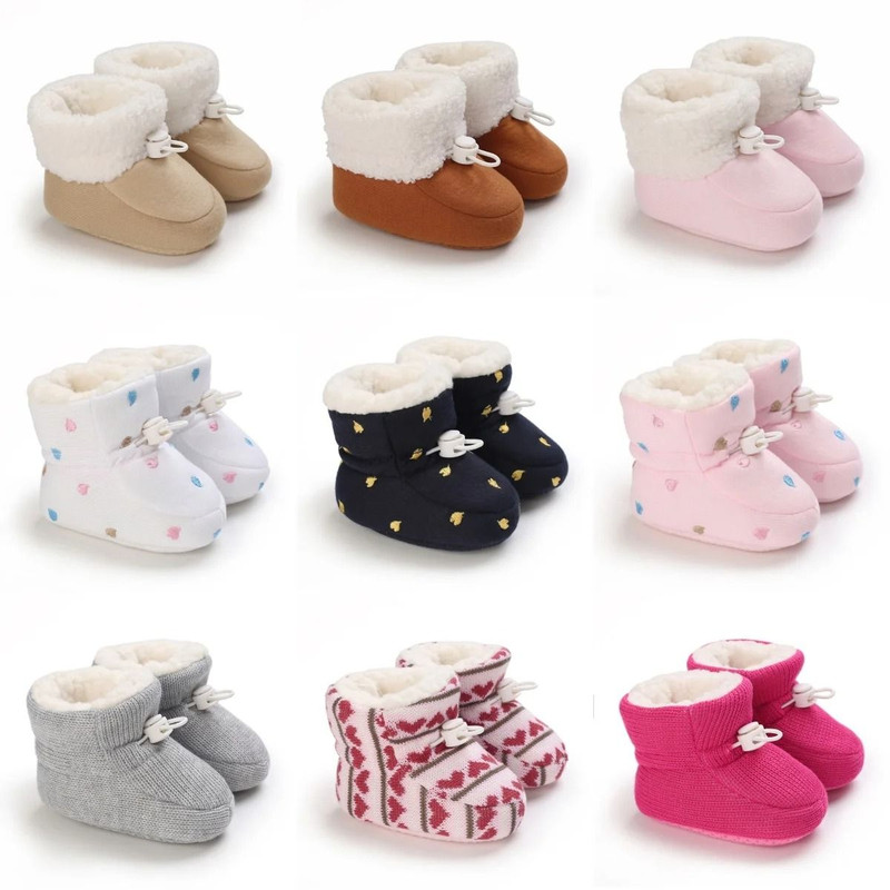 Winter Newborn Baby Cotton Booties Warm Non Slip First Walker Snow Boots For Boys And Girls 0