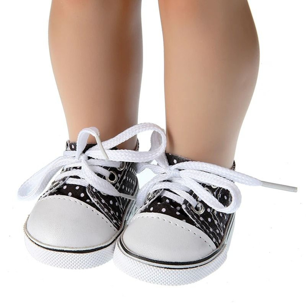 Canvas Denim Baby Doll Sneakers For 18 Inch Dolls 12