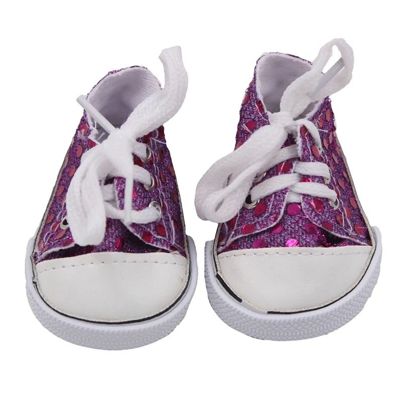 Canvas Denim Baby Doll Sneakers For 18 Inch Dolls 15