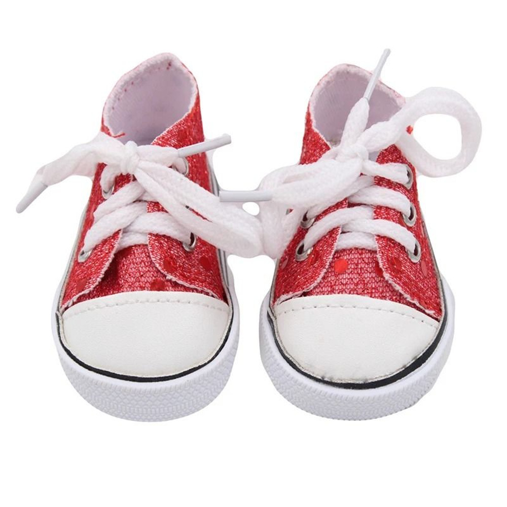 Canvas Denim Baby Doll Sneakers For 18 Inch Dolls 16