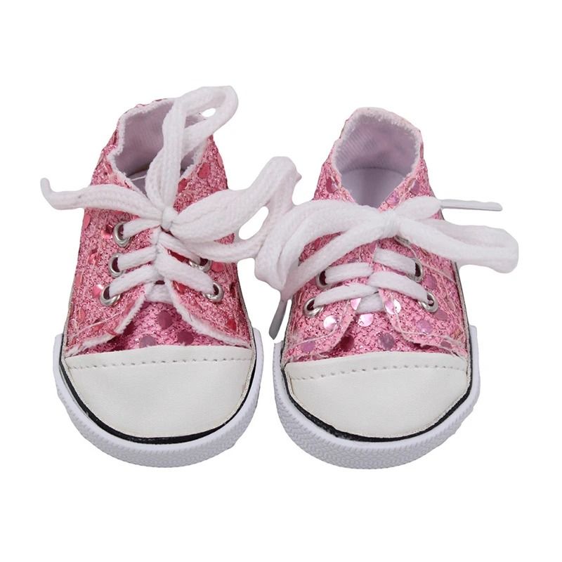 Canvas Denim Baby Doll Sneakers For 18 Inch Dolls 19