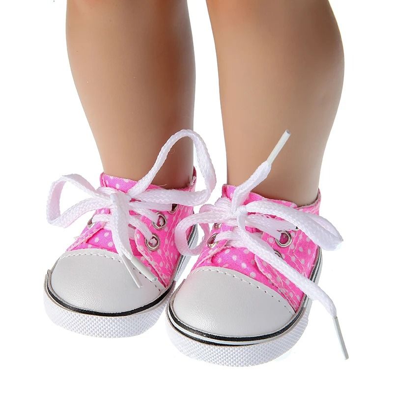 Canvas Denim Baby Doll Sneakers For 18 Inch Dolls 7