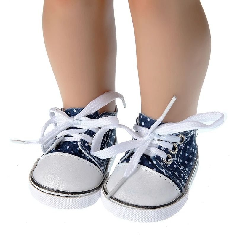 Canvas Denim Baby Doll Sneakers For 18 Inch Dolls 8