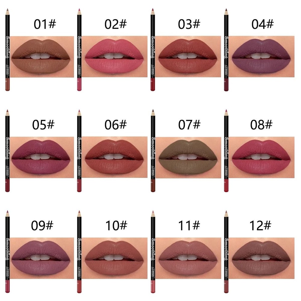 Long Lasting Lip Liner And Matte Lipstick Set 5