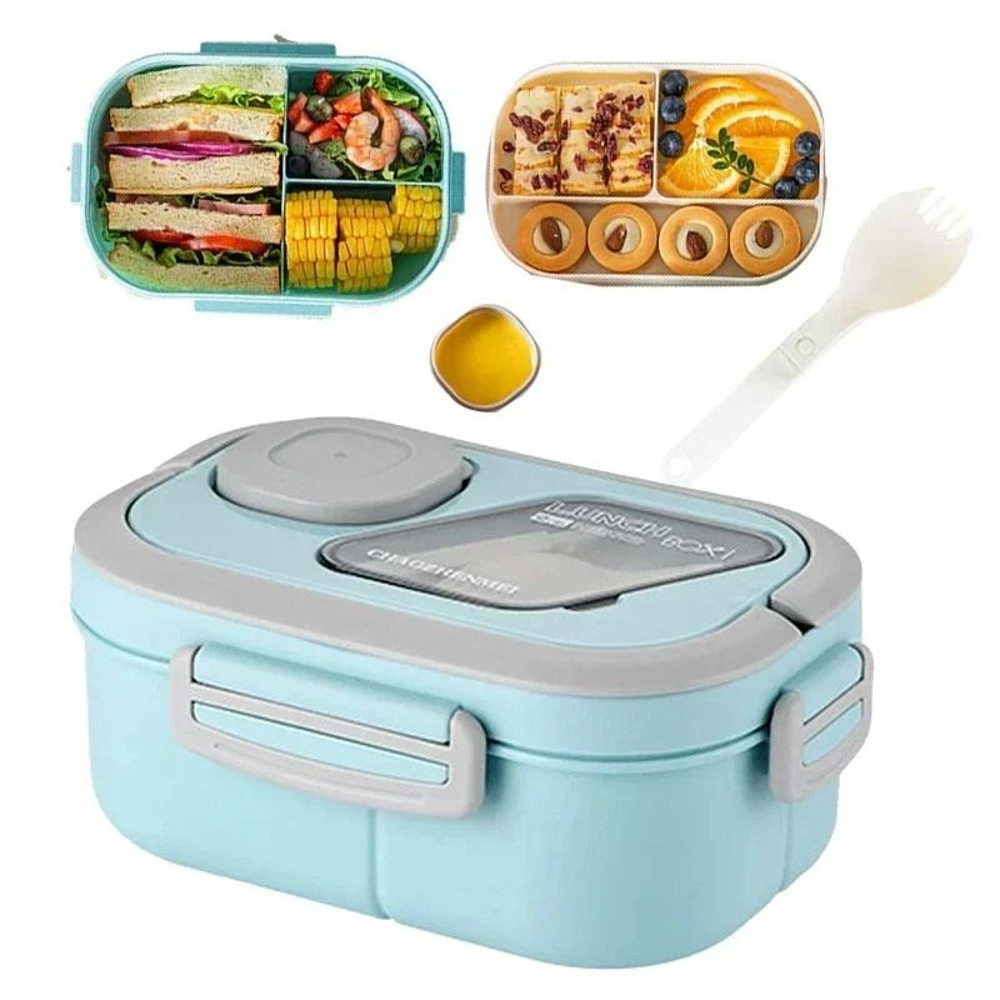 Portable Wheat Straw Bento Lunch Box With Handle 0