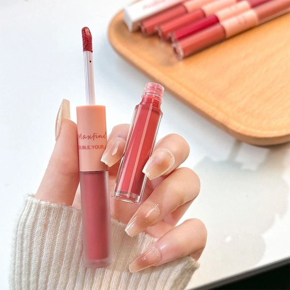 Double End Lip Glaze Gloss And Matte Velvet Long Lasting Lip Color 3