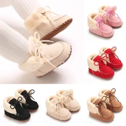 baby plush warm cotton shoes soft soled non slip boots 0 to 18 months