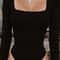 Women Long Sleeve Bodycon Square Neck Bodysuit 3