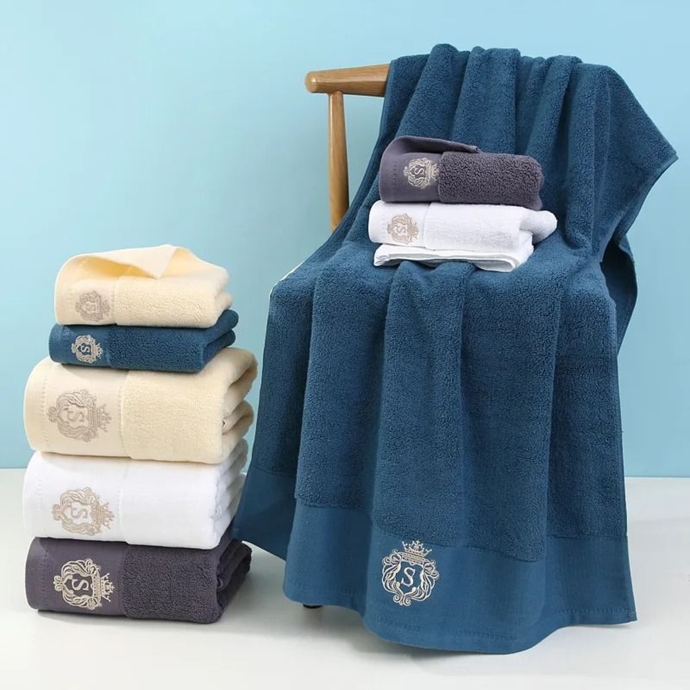 Bathroom Cotton Towel Soft Absorbent Hand And Bath Towel Set 5