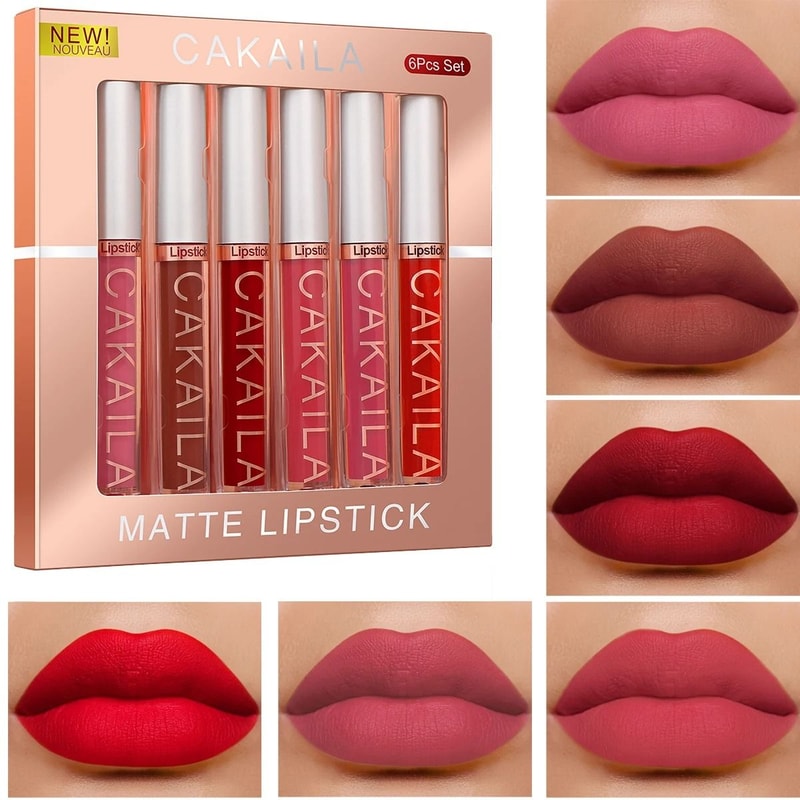 6 Color Matte Liquid Lip Gloss Set Long Lasting Waterproof 0