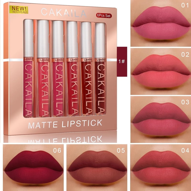 6 Color Matte Liquid Lip Gloss Set Long Lasting Waterproof 7