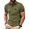 Mens Golf Polo Short Sleeve Color Block Casual Shirt 4