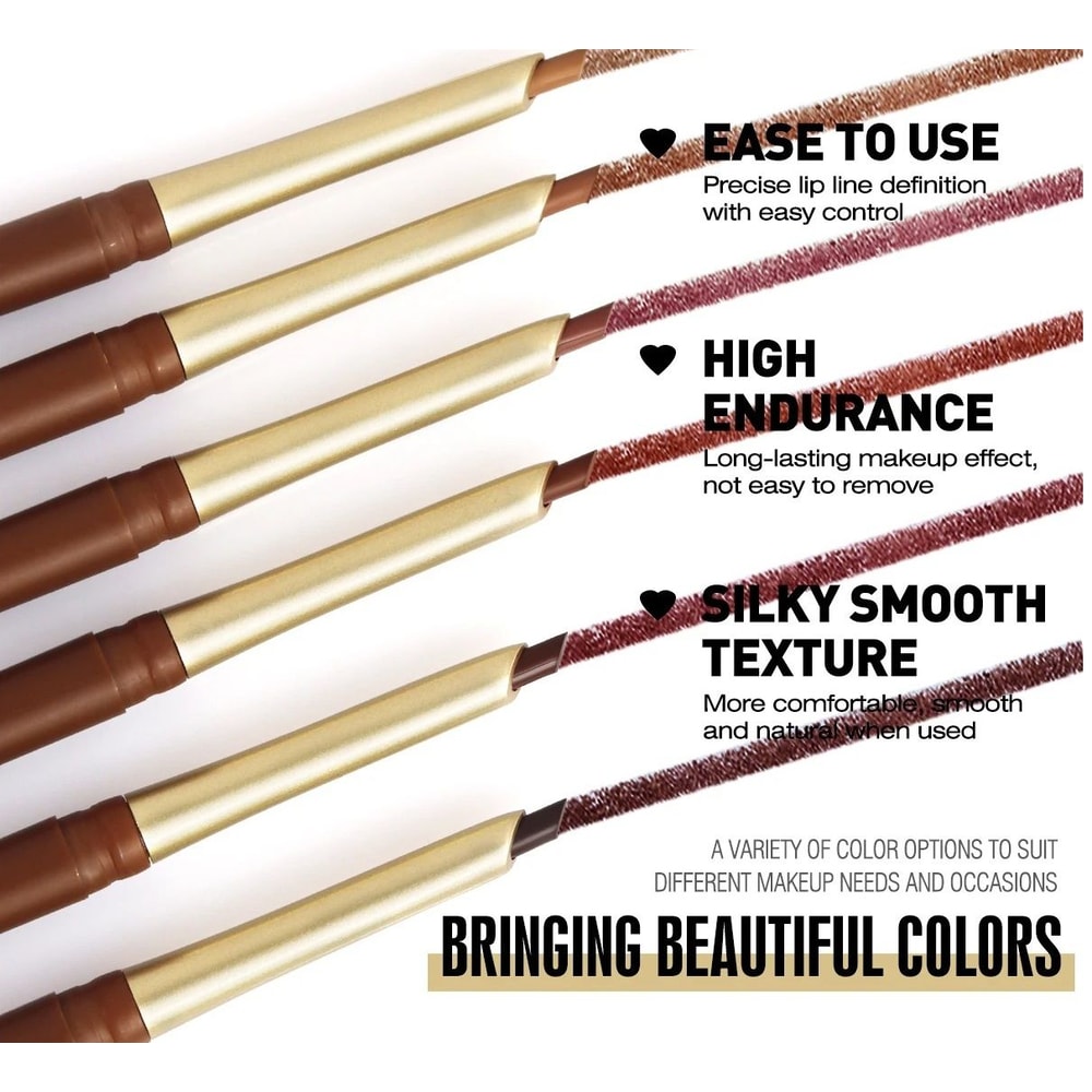 Matte 6 Color Lip Liner Pencil Set Long Lasting Nude And Brown Shades 3