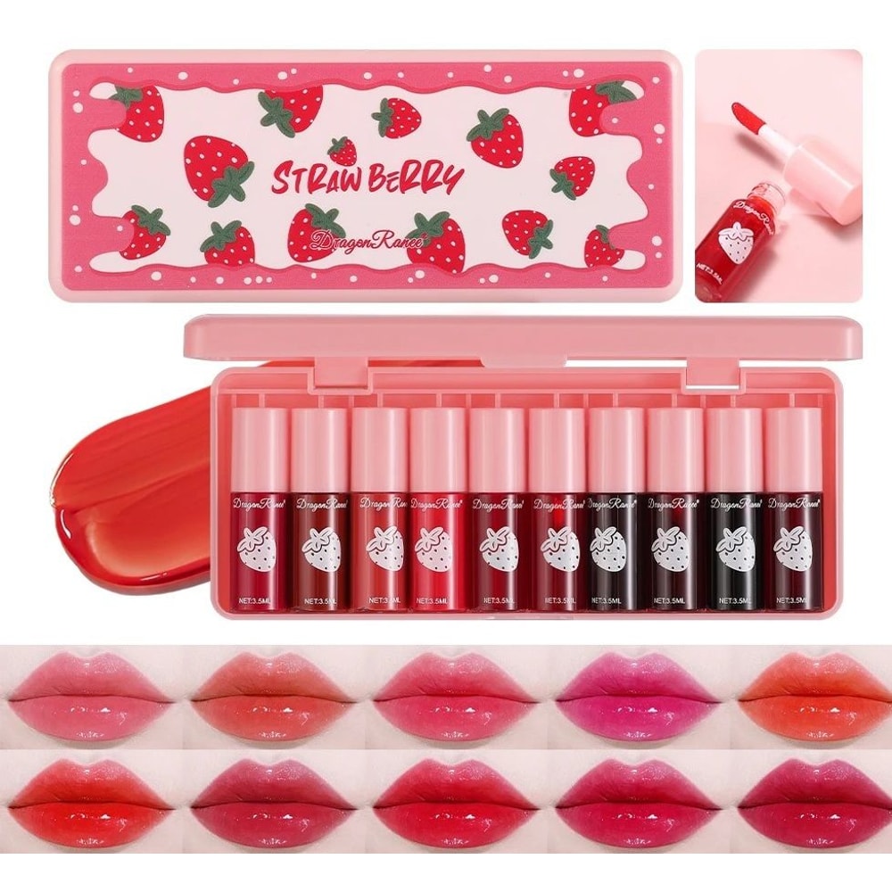 10 Pack Lip Stain Set Long Lasting Water Tint Lip Color 3
