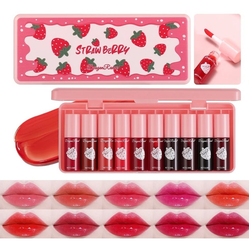 10 Pack Lip Stain Set Long Lasting Water Tint Lip Color 3