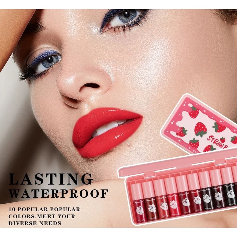 10 Pack Lip Stain Set Long Lasting Water Tint Lip Color 4