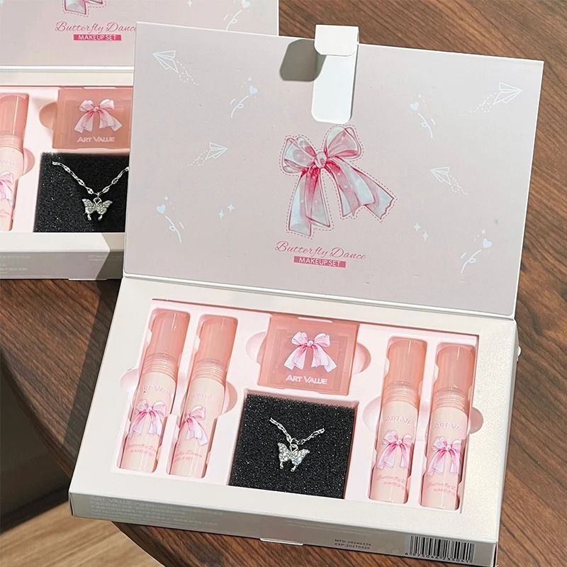 Butterfly Dance Lip Glaze And Blush Gift Set With Necklace 6