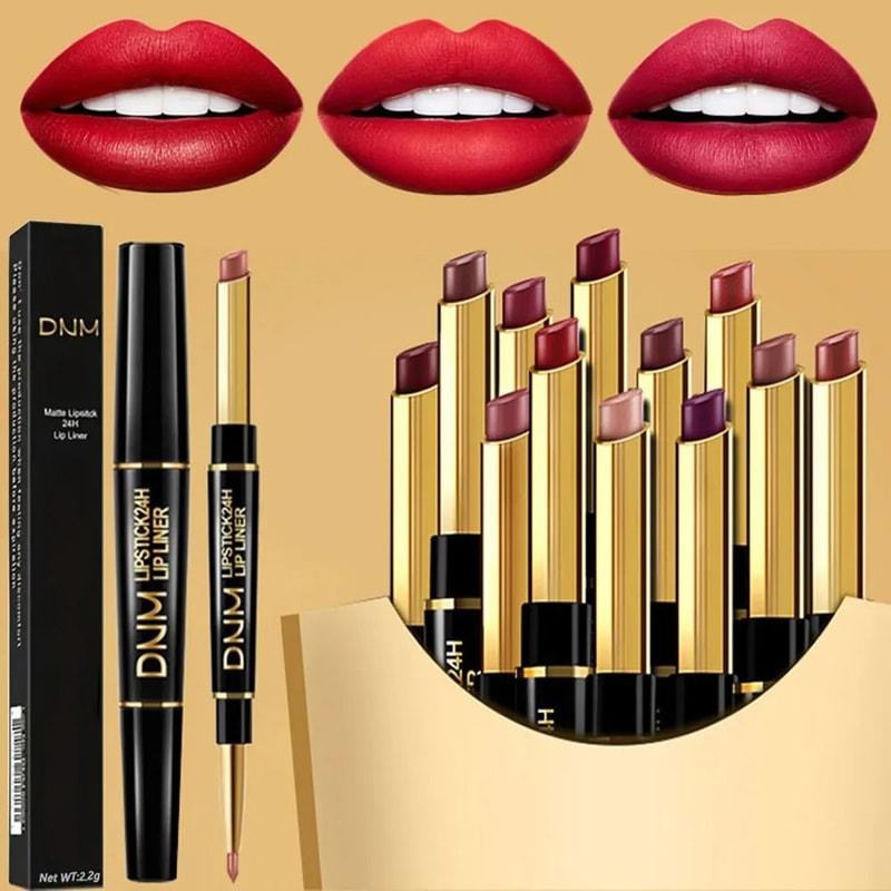 Double Ended Lipstick And Lip Liner Waterproof Long Lasting 0
