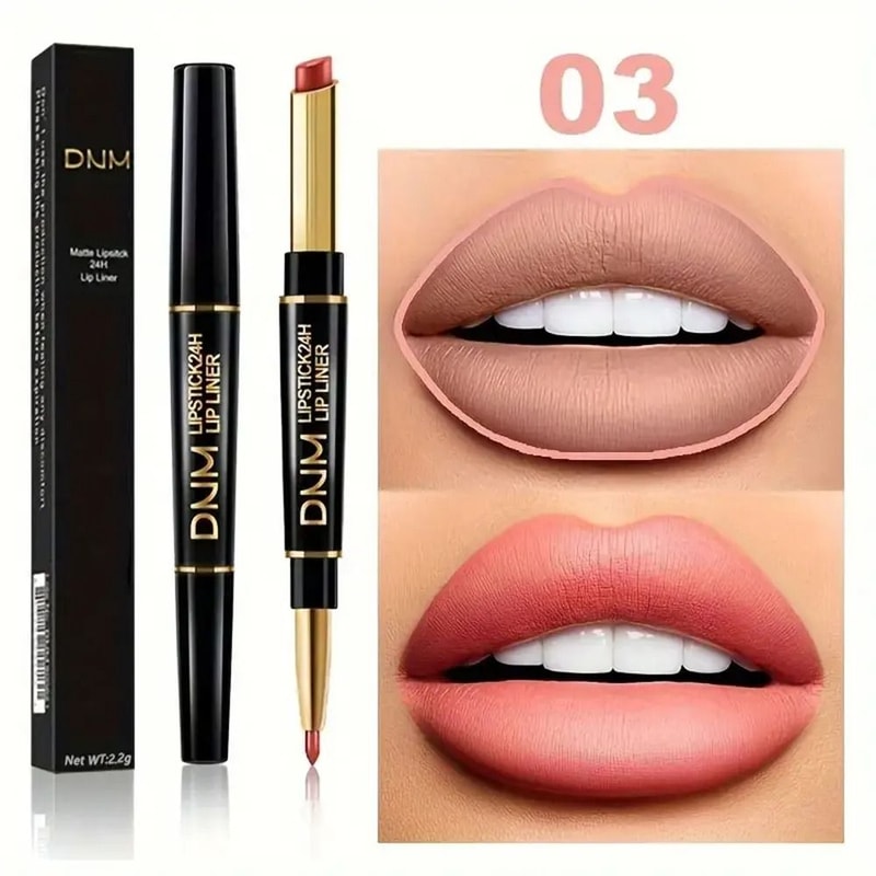 Double Ended Lipstick And Lip Liner Waterproof Long Lasting 12