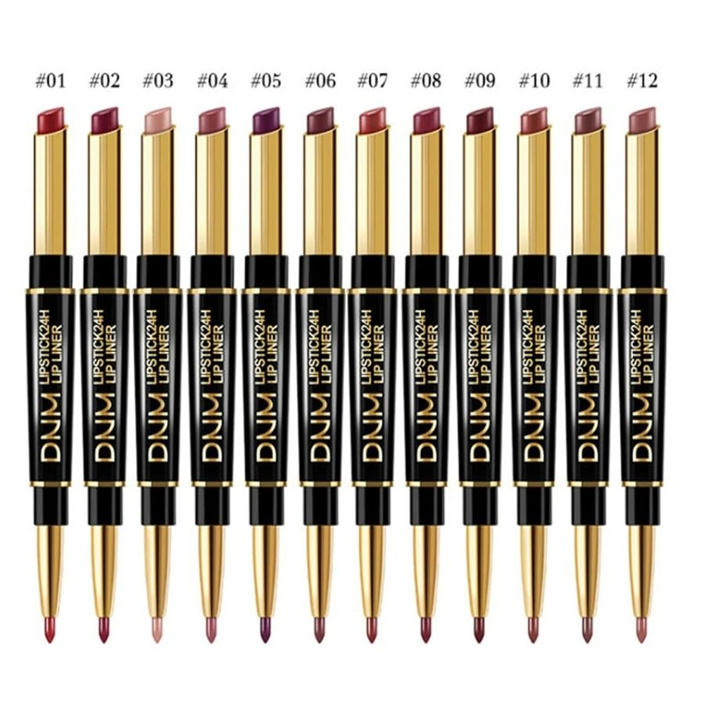 Double Ended Lipstick And Lip Liner Waterproof Long Lasting 1