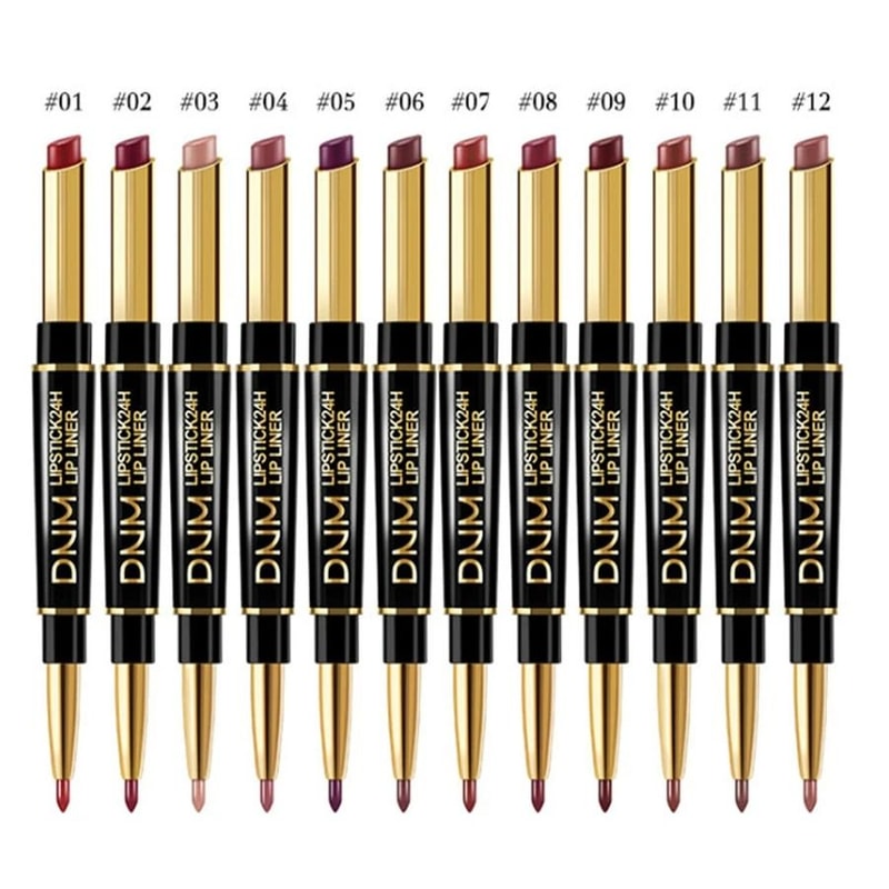 Double Ended Lipstick And Lip Liner Waterproof Long Lasting 1