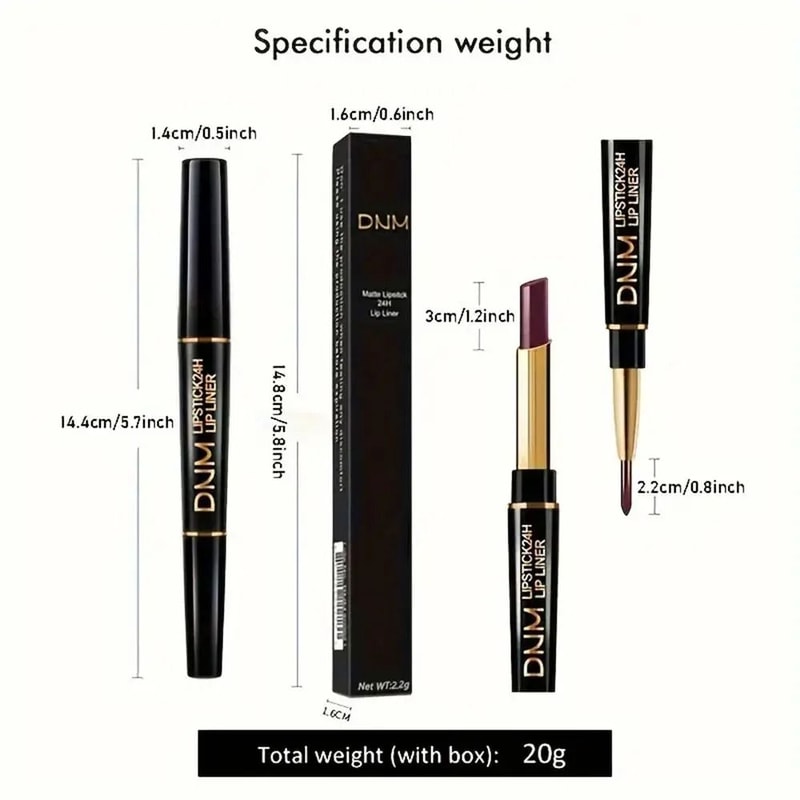 Double Ended Lipstick And Lip Liner Waterproof Long Lasting 2