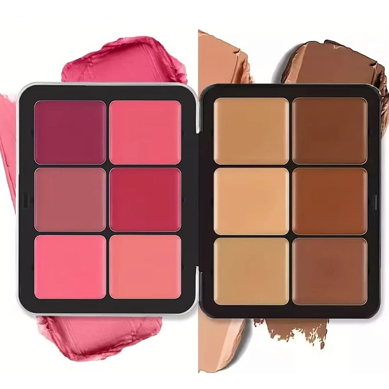 12 Color Concealer And Blush Cream Palette Matte Highlight And Contour 3