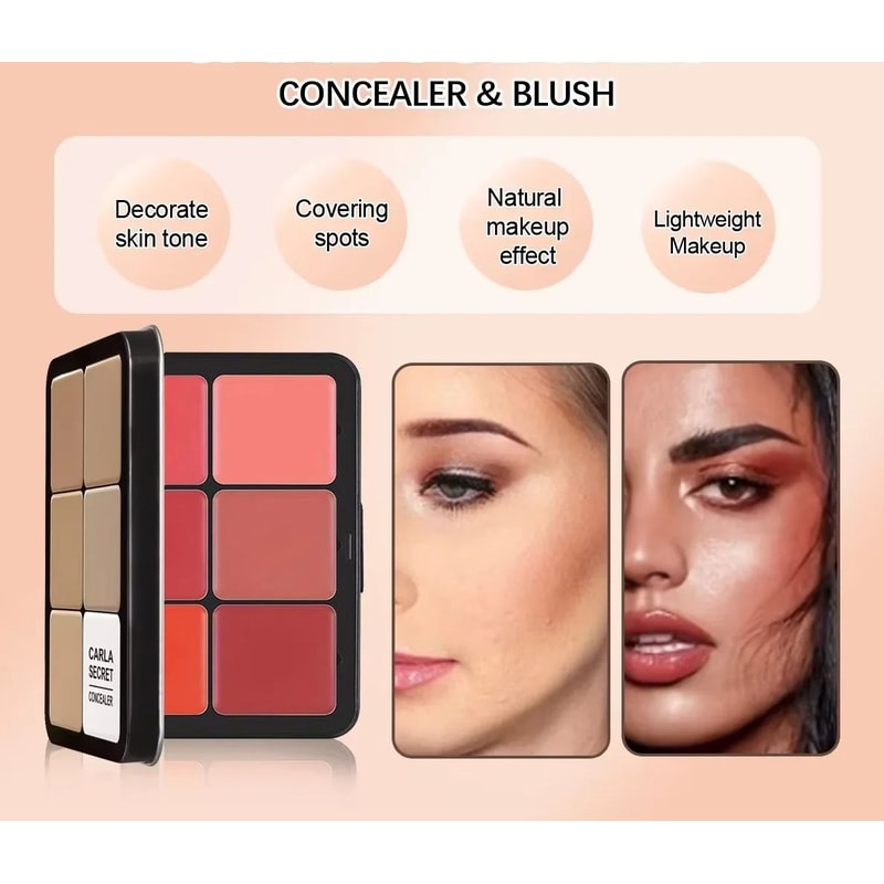 12 Color Concealer And Blush Cream Palette Matte Highlight And Contour 5