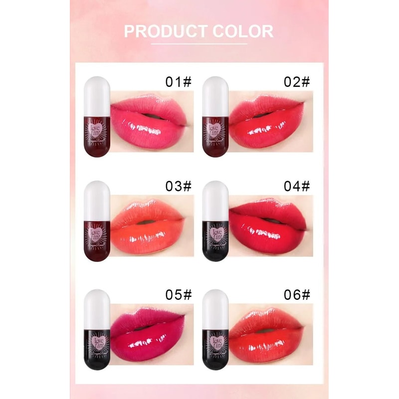 Liquid Lip Dye Waterproof Non Stick Glossy Tint 6 Colors 5