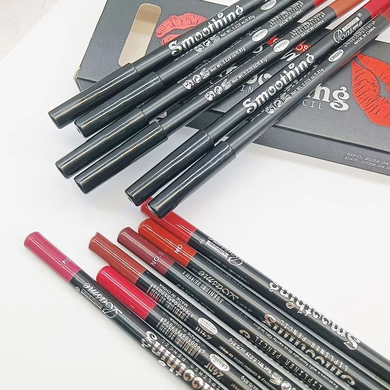 12 Color Lip Liner Pen Set Waterproof Long Lasting Smooth Application 3