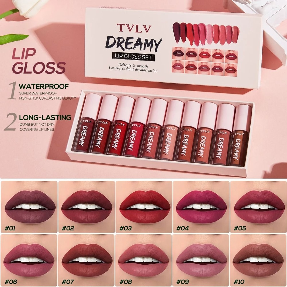 10 Color Lip Glaze Set 6
