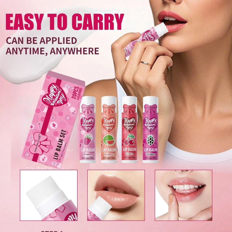 Luxury Lip Balm Gift Set Hydrating Glossy 20 Piece Collection 4