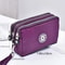 Three Layer Long Zipper Wristlet Bag Washable Fabric Purse For Women 3