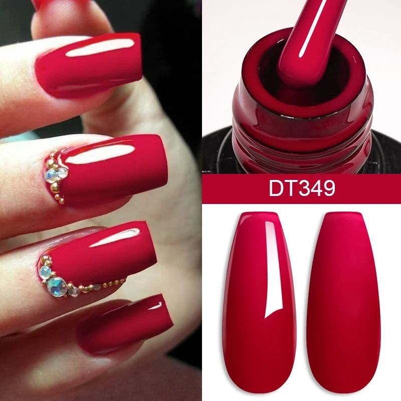 7ml Red Gel Nail Polish Crystal Shine SemiPermanent UVLED SoakOff 11