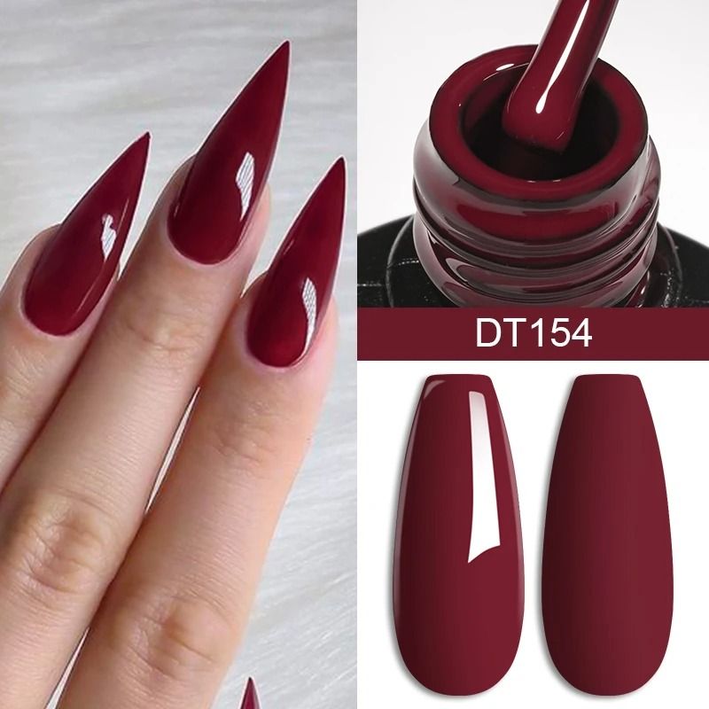 7ml Red Gel Nail Polish Crystal Shine SemiPermanent UVLED SoakOff 12