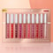 10 Piece Matte Velvet Nude Lip Gloss Set Waterproof Non Stick Long Lasting Liquid Lipsticks 3