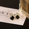 Black Zircon Square Stud Earrings Shiny Geometric Statement Jewelry For Women 3