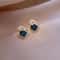 Black Zircon Square Stud Earrings Shiny Geometric Statement Jewelry For Women 4