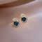 Black Zircon Square Stud Earrings Shiny Geometric Statement Jewelry For Women 4