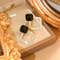 Black Zircon Square Stud Earrings Shiny Geometric Statement Jewelry For Women 6