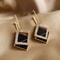 Black Zircon Square Stud Earrings Shiny Geometric Statement Jewelry For Women 14
