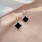 Black Zircon Square Stud Earrings Shiny Geometric Statement Jewelry For Women 17