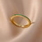 Mini Zircon Green Adjustable Ring For Women 1