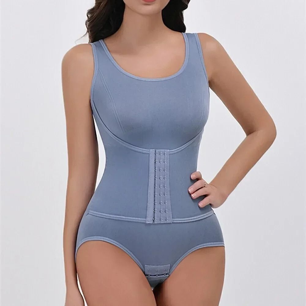 Women Tummy Control Bodysuit Shapewear With Zipper Belt 3